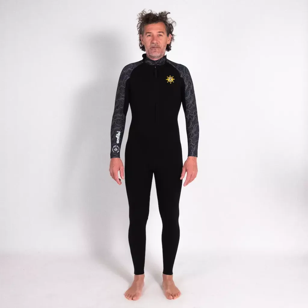 [ANFST43M01-BLK/CYLW-S/M] COMBINAISON LONGE COTE ANFIBI 4/3MM MELLOW SEA (S/M, Homme)